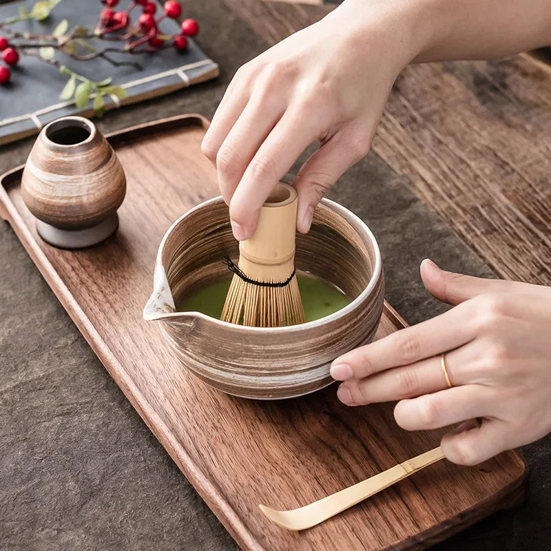 Matcha Bowl Japanese Tea Set for Matcha Tea Tea Whisk Bamboo Matcha Brush Hundred Benli Song Dynasty Point Tea Ceremony Zen