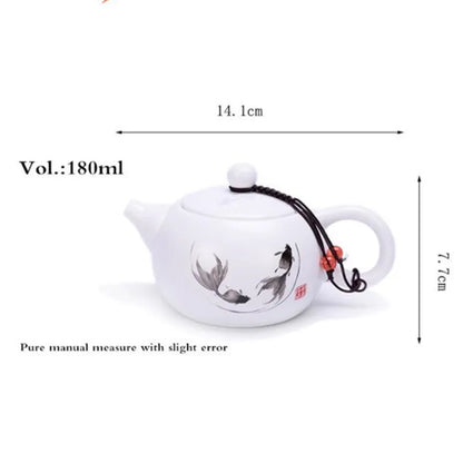 Matte White Ceramic Teapot Creative Chinese Kungfu Teaware Tea Maker 250ml Travel Hand Grip Pot Household Porcelain for Cha