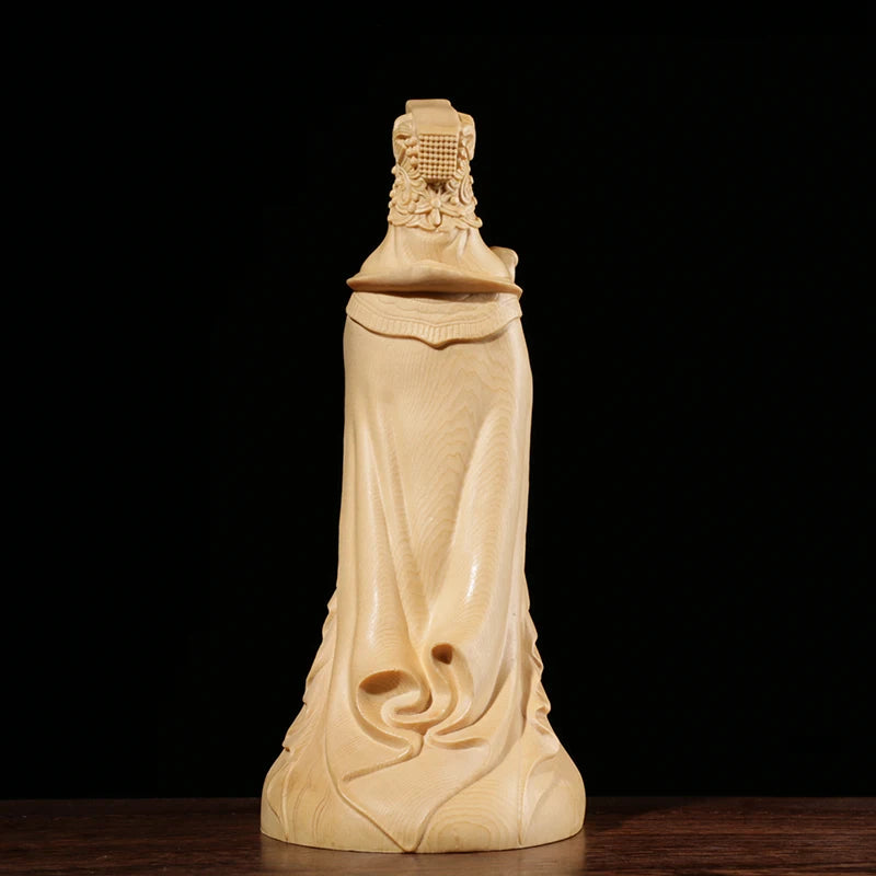 Mazu Sea god guan yin statue Sculpture Cypress Wood Craft Solid Wood Religious Gift Sea Mother Home Decor