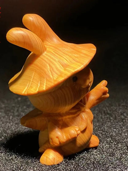 Meaning Good Cute Rabbit Taihang Cliff Cypress Wood Ageing Red Oil High Oil High-density Hand Piece Office Decoration