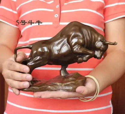 Medium Ukuran Perunggu Kopi Wall Street Sengit Banteng OX Sosok Patung 9 "Long