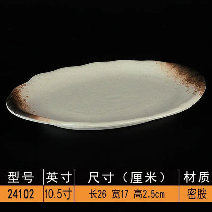 Melamine Dinner Plates Rectangle Sushi Plate Barbecue Plastic Side Dish Home Dinner Set Plates and Dishes Kitchen Accessories