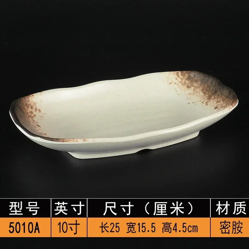 Melamine Dinner Plates Rectangle Sushi Plate Barbecue Plastic Side Dish Home Dinner Set Plates and Dishes Kitchen Accessories
