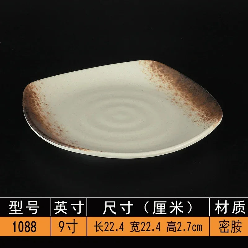 Melamine Dinner Plates Rectangle Sushi Plate Barbecue Plastic Side Dish Home Dinner Set Plates and Dishes Kitchen Accessories