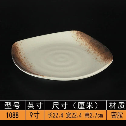 Melamine Dinner Plates Rectangle Sushi Plate Barbecue Plastic Side Dish Home Dinner Set Plates and Dishes Kitchen Accessories