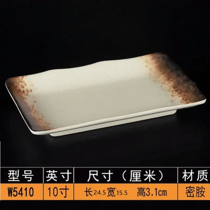 Melamine Dinner Plates Rectangle Sushi Plate Barbecue Plastic Side Dish Home Dinner Set Plates and Dishes Kitchen Accessories