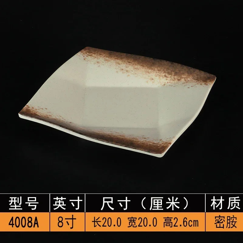 Melamine Dinner Plates Rectangle Sushi Plate Barbecue Plastic Side Dish Home Dinner Set Plates and Dishes Kitchen Accessories