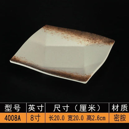 Melamine Dinner Plates Rectangle Sushi Plate Barbecue Plastic Side Dish Home Dinner Set Plates and Dishes Kitchen Accessories