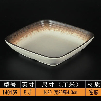 Melamine Dinner Plates Rectangle Sushi Plate Barbecue Plastic Side Dish Home Dinner Set Plates and Dishes Kitchen Accessories