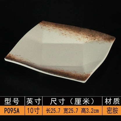 Melamine Dinner Plates Rectangle Sushi Plate Barbecue Plastic Side Dish Home Dinner Set Plates and Dishes Kitchen Accessories
