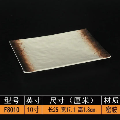 Melamine Dinner Plates Rectangle Sushi Plate Barbecue Plastic Side Dish Home Dinner Set Plates and Dishes Kitchen Accessories