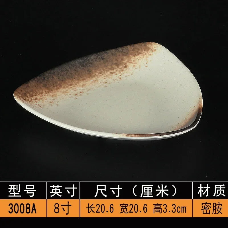 Melamine Dinner Plates Rectangle Sushi Plate Barbecue Plastic Side Dish Home Dinner Set Plates and Dishes Kitchen Accessories