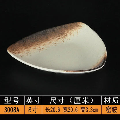 Melamine Dinner Plates Rectangle Sushi Plate Barbecue Plastic Side Dish Home Dinner Set Plates and Dishes Kitchen Accessories