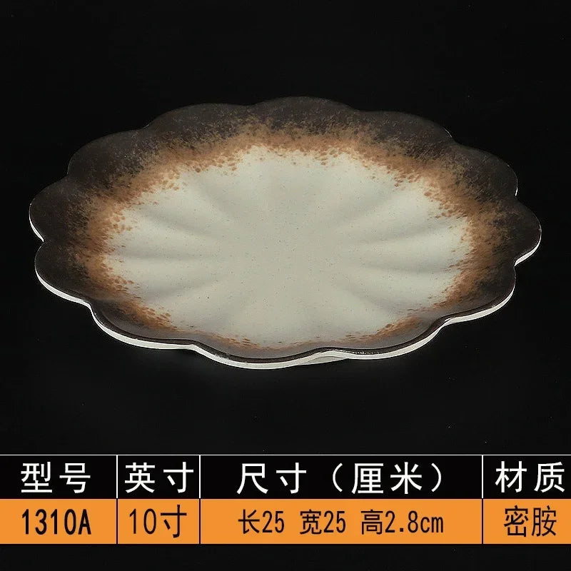 Melamine Dinner Plates Rectangle Sushi Plate Barbecue Plastic Side Dish Home Dinner Set Plates and Dishes Kitchen Accessories