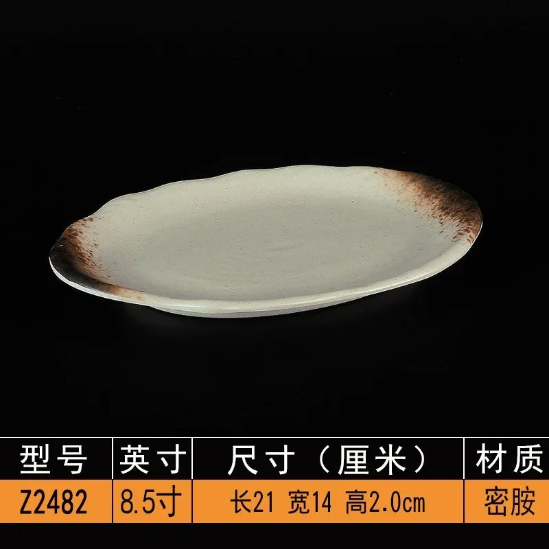 Melamine Dinner Plates Rectangle Sushi Plate Barbecue Plastic Side Dish Home Dinner Set Plates and Dishes Kitchen Accessories