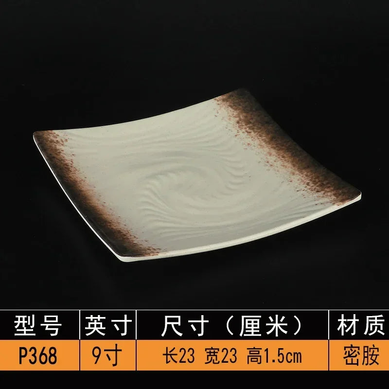 Melamine Dinner Plates Rectangle Sushi Plate Barbecue Plastic Side Dish Home Dinner Set Plates and Dishes Kitchen Accessories