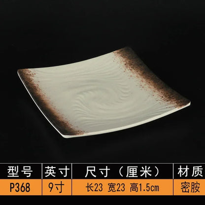 Melamine Dinner Plates Rectangle Sushi Plate Barbecue Plastic Side Dish Home Dinner Set Plates and Dishes Kitchen Accessories
