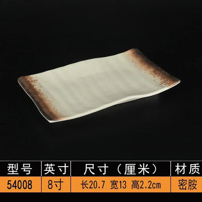 Melamine Dinner Plates Rectangle Sushi Plate Barbecue Plastic Side Dish Home Dinner Set Plates and Dishes Kitchen Accessories