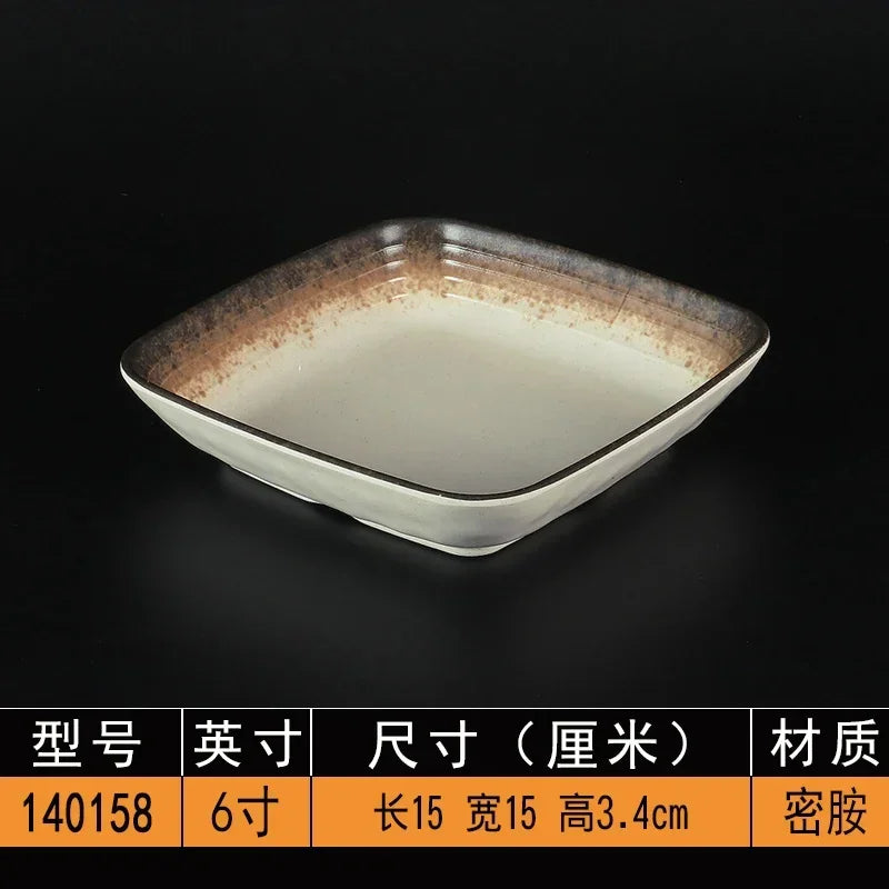 Melamine Dinner Plates Rectangle Sushi Plate Barbecue Plastic Side Dish Home Dinner Set Plates and Dishes Kitchen Accessories