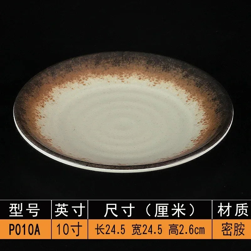 Melamine Dinner Plates Rectangle Sushi Plate Barbecue Plastic Side Dish Home Dinner Set Plates and Dishes Kitchen Accessories