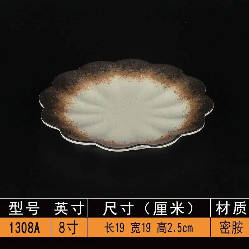 Melamine Dinner Plates Rectangle Sushi Plate Barbecue Plastic Side Dish Home Dinner Set Plates and Dishes Kitchen Accessories