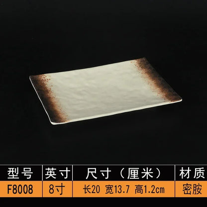 Melamine Dinner Plates Rectangle Sushi Plate Barbecue Plastic Side Dish Home Dinner Set Plates and Dishes Kitchen Accessories
