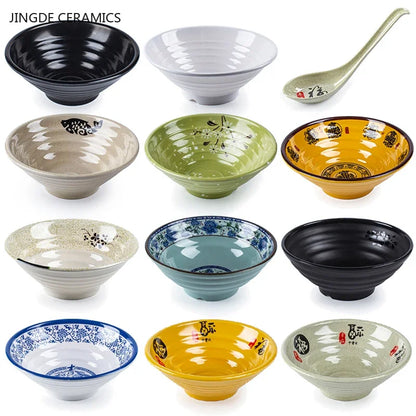 Melamine Noodle Bowl Household Plastic Tableware Restaurant Commercial Ramen Salad Bowl Thickened Not Easily Broken Soup Bowls