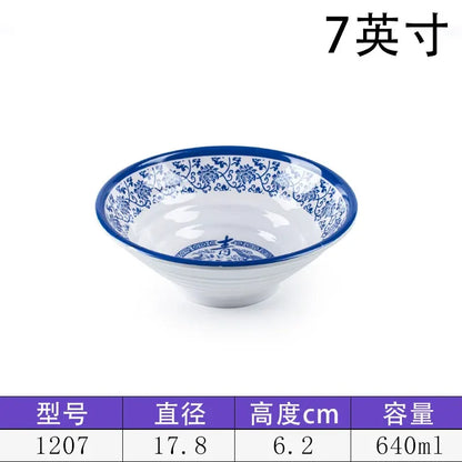 Melamine Noodle Bowl Household Plastic Tableware Restaurant Commercial Ramen Salad Bowl Thickened Not Easily Broken Soup Bowls