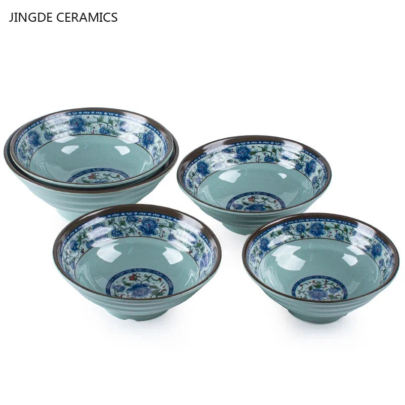 Melamine Noodle Bowl Household Plastic Tableware Restaurant Commercial Ramen Salad Bowl Thickened Not Easily Broken Soup Bowls