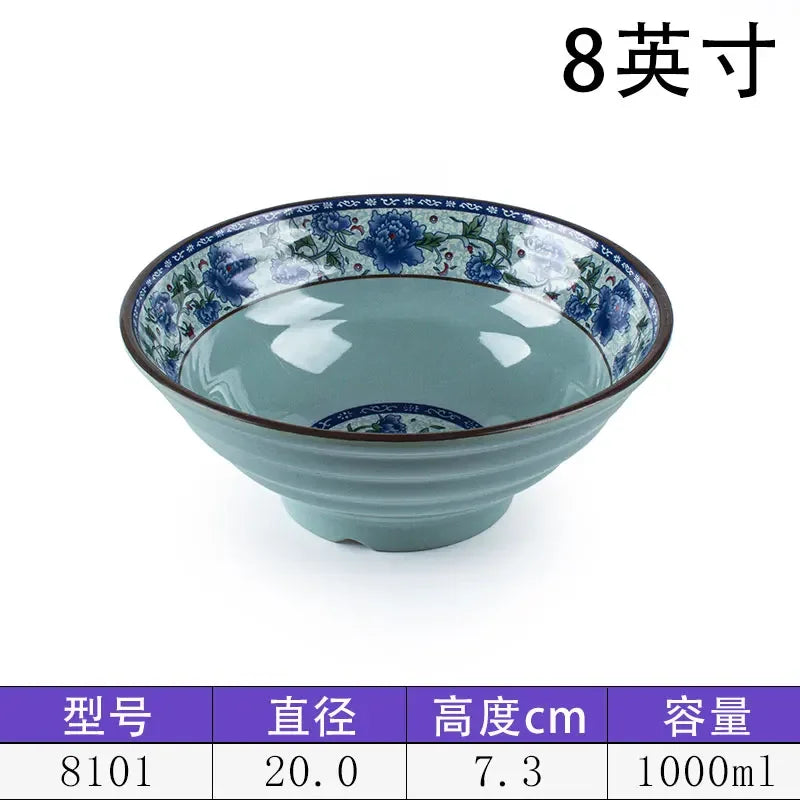 Melamine Noodle Bowl Household Plastic Tableware Restaurant Commercial Ramen Salad Bowl Thickened Not Easily Broken Soup Bowls