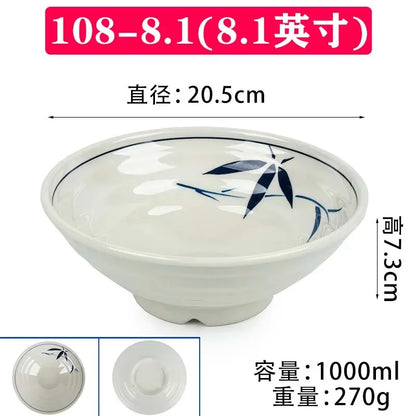Melamine Noodle Bowl Household Plastic Tableware Restaurant Commercial Ramen Salad Bowl Thickened Not Easily Broken Soup Bowls