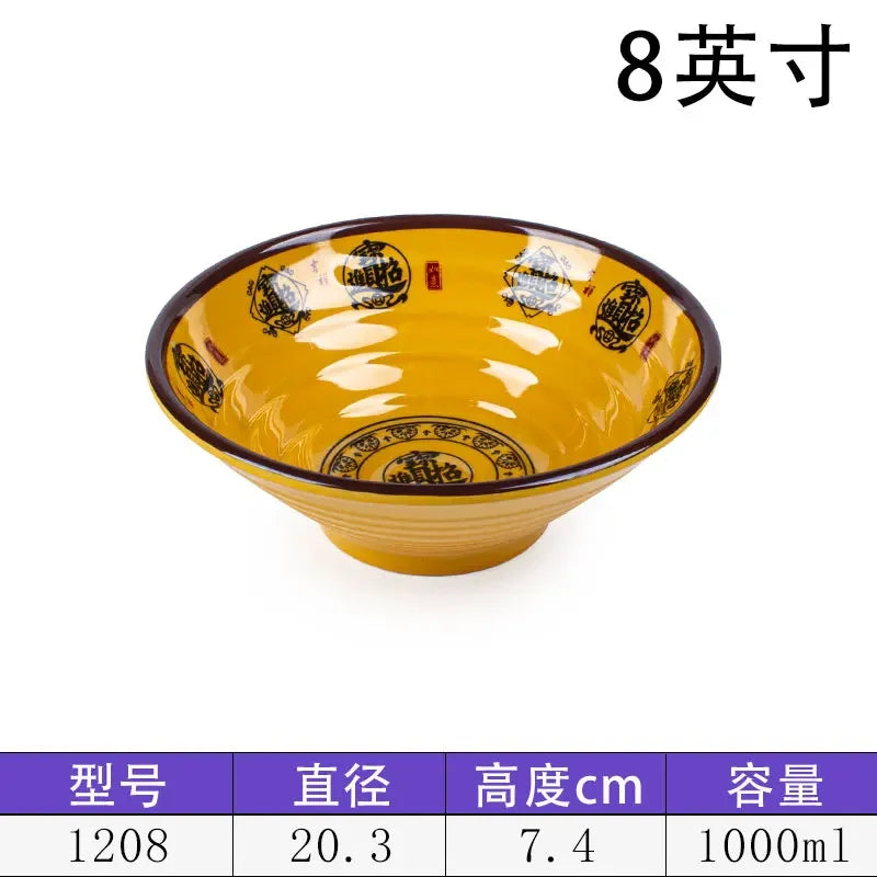 Melamine Noodle Bowl Household Plastic Tableware Restaurant Commercial Ramen Salad Bowl Thickened Not Easily Broken Soup Bowls
