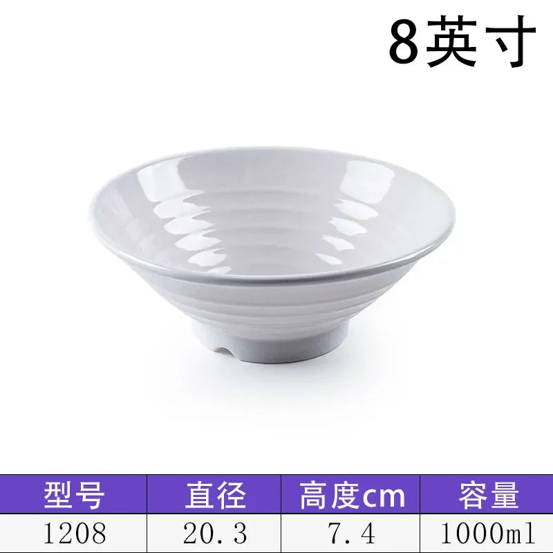 Melamine Noodle Bowl Household Plastic Tableware Restaurant Commercial Ramen Salad Bowl Thickened Not Easily Broken Soup Bowls