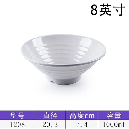 Melamine Noodle Bowl Household Plastic Tableware Restaurant Commercial Ramen Salad Bowl Thickened Not Easily Broken Soup Bowls
