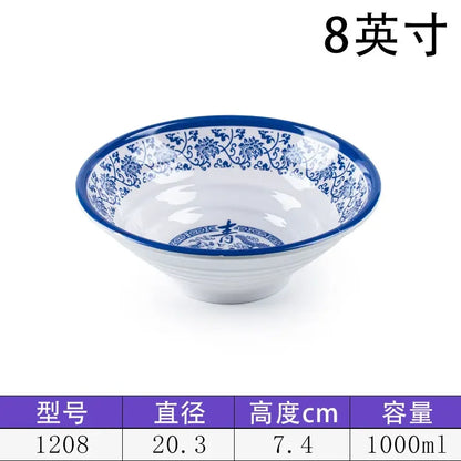 Melamine Noodle Bowl Household Plastic Tableware Restaurant Commercial Ramen Salad Bowl Thickened Not Easily Broken Soup Bowls