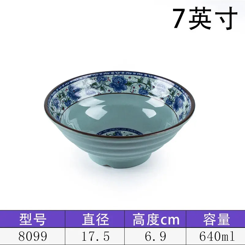 Melamine Noodle Bowl Household Plastic Tableware Restaurant Commercial Ramen Salad Bowl Thickened Not Easily Broken Soup Bowls