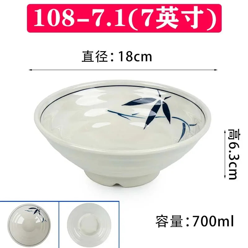 Melamine Noodle Bowl Household Plastic Tableware Restaurant Commercial Ramen Salad Bowl Thickened Not Easily Broken Soup Bowls