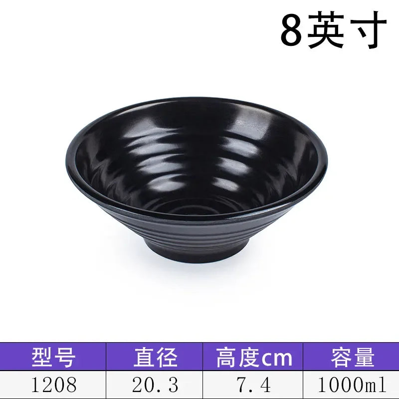 Melamine Noodle Bowl Household Plastic Tableware Restaurant Commercial Ramen Salad Bowl Thickened Not Easily Broken Soup Bowls