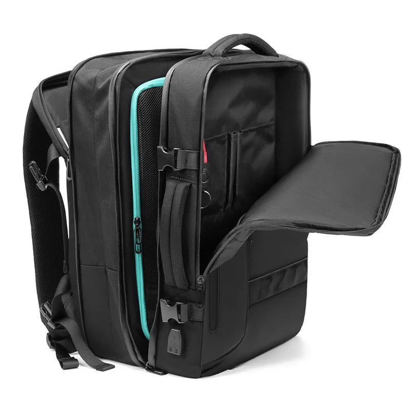 Men 15.6 Inch Laptop Backpack Anti-theft Waterproof Schoolbag Expandable USB Charging Backpack Large Capacity Travel Backpacking