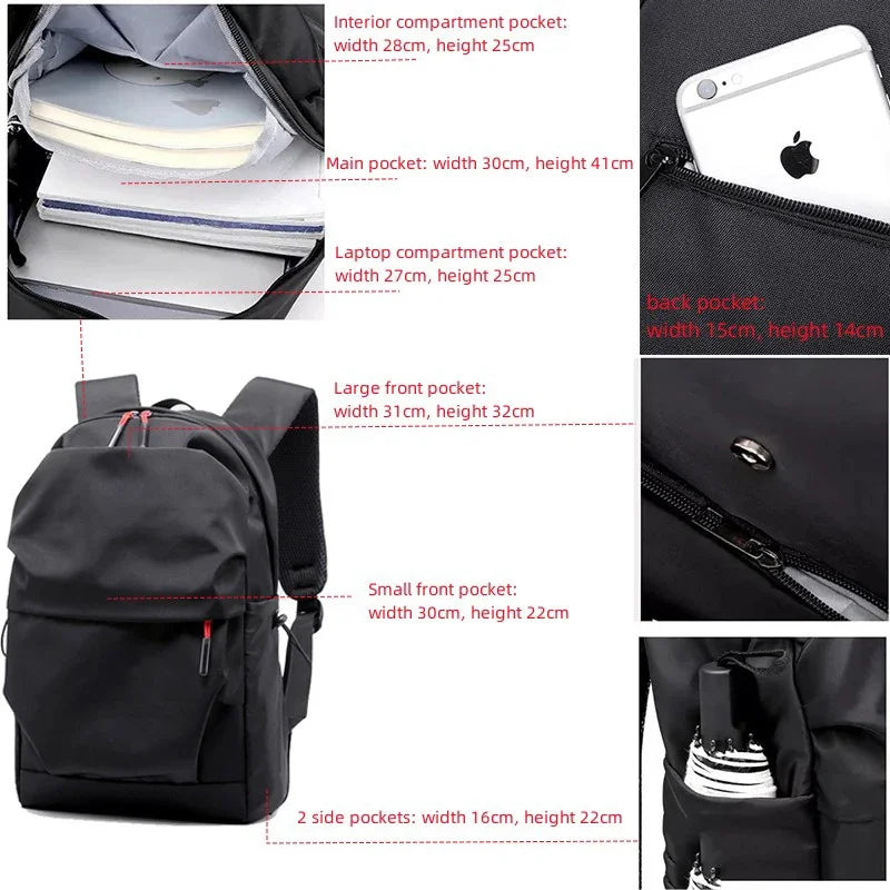 Men 15.6 Inch Laptop Backpack Teenagers Pleated Schoolbag Travel Student Nylon Sports School Book Bag Pack For Male Women Female