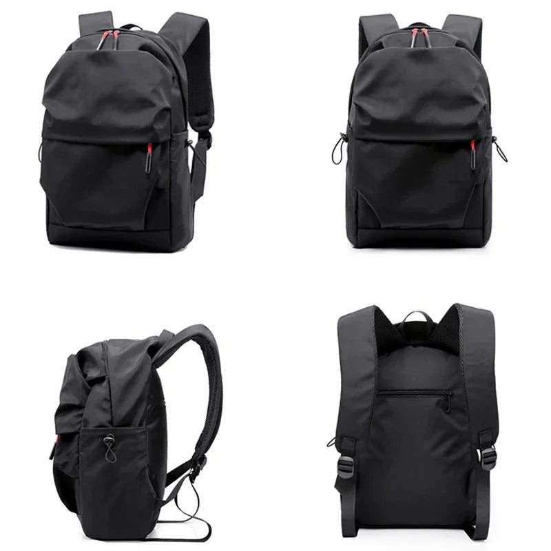 Men 15.6 Inch Laptop Backpack Teenagers Pleated Schoolbag Travel Student Nylon Sports School Book Bag Pack For Male Women Female