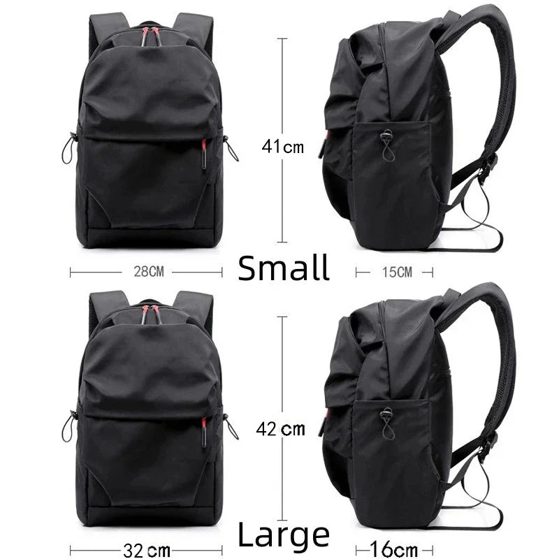 Men 15.6 Inch Laptop Backpack Teenagers Pleated Schoolbag Travel Student Nylon Sports School Book Bag Pack For Male Women Female