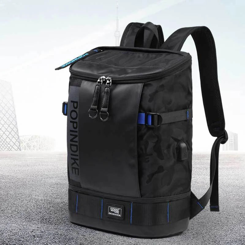 Men 17.3"Large Capacity USB Port Oxford Waterproof Business Laptop Backpack Trendy Computer Bag Travel Bag Student Schoolbag