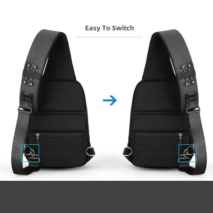 Men 2024 New Chest Bag Multi Functional Waterproof Shoulder Bag USB Charging Casual Crossbody Bag