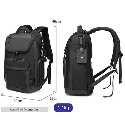 Men 35 L 17.3''Nylon Business Laptop Backpack Scratch Resistance Sports Casual Backpack Unisex Outdoor Travel Waterproof Bags