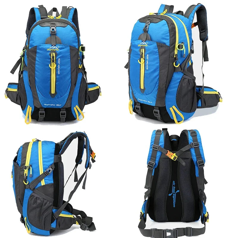 Men 40L unisex waterproof travel Hiking sports bag Outdoor Climbing Mountaineering Camping backpack for male