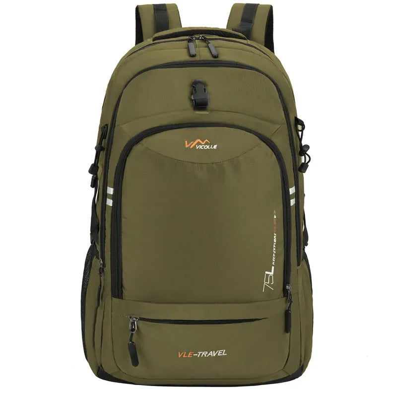 Men 75L Outdoor Climbing Travel Trekking Rucksack Sports Camping Hiking Backpack School Bag Pack For Male Female Women