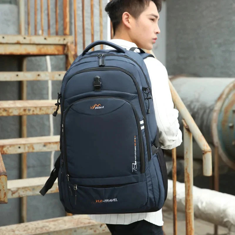Men 75L Outdoor Climbing Travel Trekking Rucksack Sports Camping Hiking Backpack School Bag Pack For Male Female Women