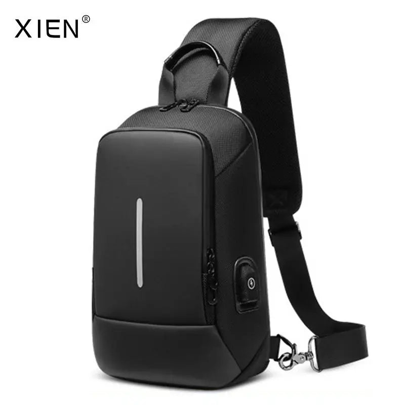 Men Anti Theft Chest Bag Shoulder Bags USB Charging Crossbody Package School Short Trip Messengers Bags Men's Oxford Sling Pack