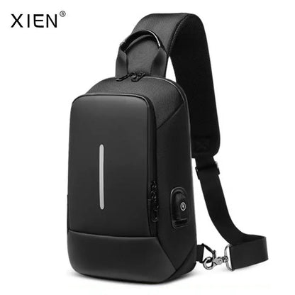 Men Anti Theft Chest Bag Shoulder Bags USB Charging Crossbody Package School Short Trip Messengers Bags Men's Oxford Sling Pack